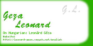 geza leonard business card